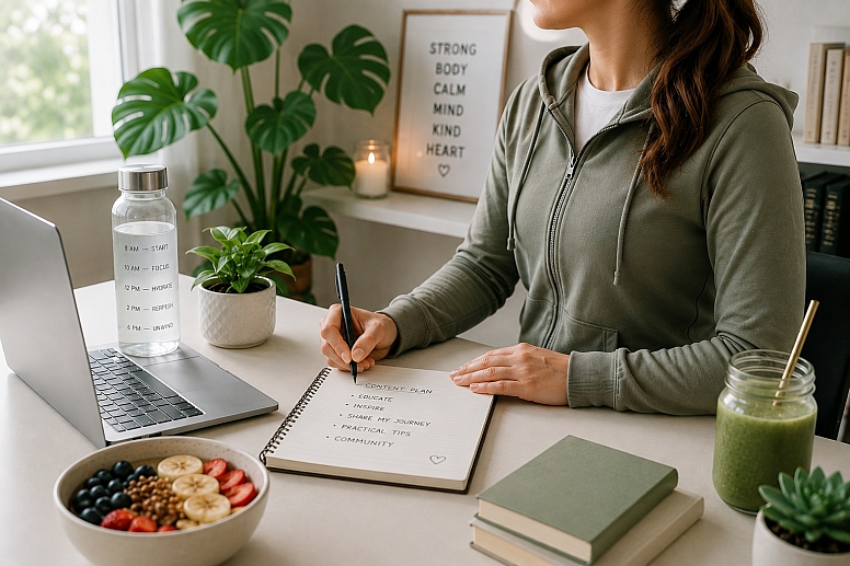 calm wellness workspace content planning