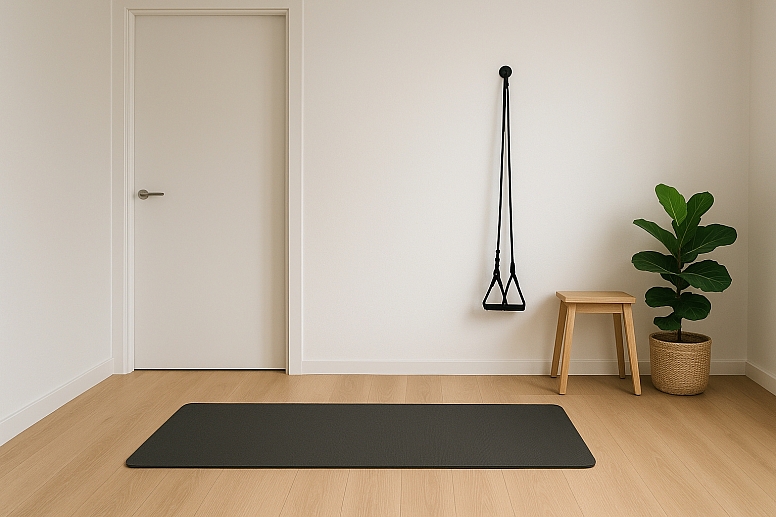 minimalist home workout space