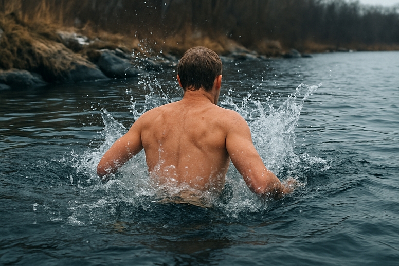 splash in calm waters